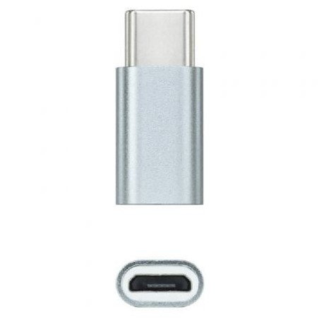 Adaptador Nanocable 10.02.0011- USB Tipo-C Macho - MicroUSB Hembra