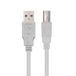 Cable USB 2.0 Impresora Nanocable 10.01.0104- USB Tipo-B Macho - USB Macho- 3m- Beige