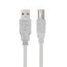 Cable USB 2.0 Impresora Nanocable 10.01.0104- USB Tipo-B Macho - USB Macho- 3m- Beige