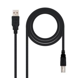 Cable USB 2.0 Impresora Nanocable 10.01.0105-BK- USB Tipo-B Macho - USB Macho- 4.5m- Negro