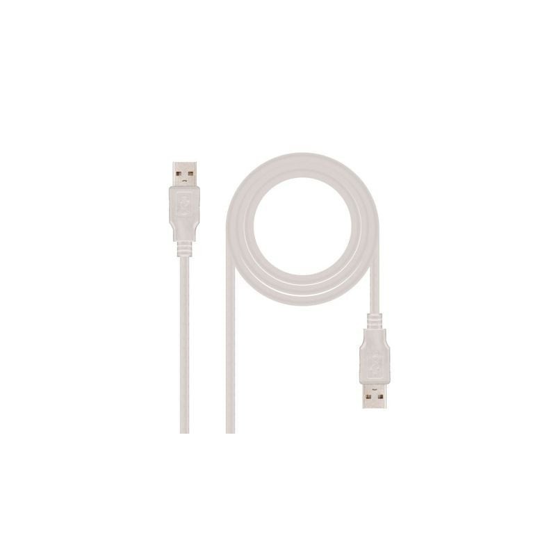 Cable USB 2.0 Nanocable 10.01.0302- USB Macho - USB Macho- 1m- Beige