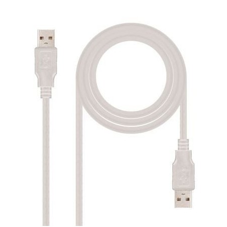 Cable USB 2.0 Nanocable 10.01.0302- USB Macho - USB Macho- 1m- Beige