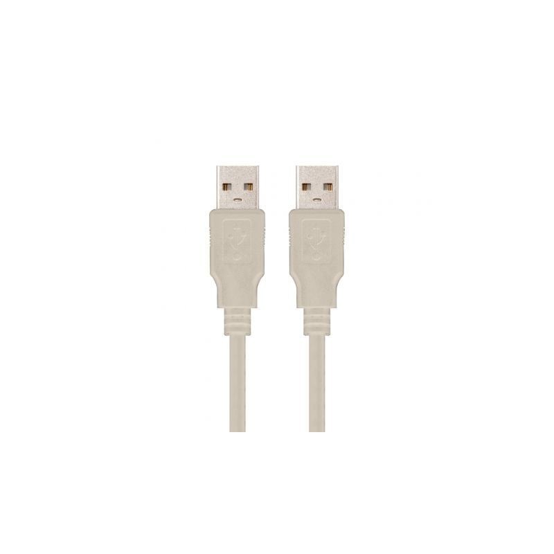 Cable USB 2.0 Nanocable 10.01.0303- USB Macho - USB Macho- 2m- Beige