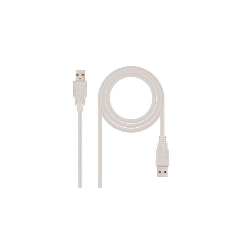 Cable USB 2.0 Nanocable 10.01.0304- USB Macho - USB Macho- 3m- Beige