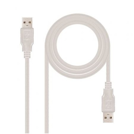 Cable USB 2.0 Nanocable 10.01.0304- USB Macho - USB Macho- 3m- Beige