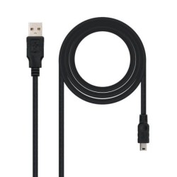Cable USB 2.0 Nanocable 10.01.0400- USB Macho - MiniUSB Macho- 50cm- Negro