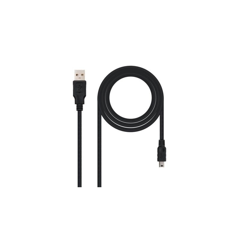 Cable USB 2.0 Nanocable 10.01.0400- USB Macho - MiniUSB Macho- 50cm- Negro