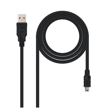 Cable USB 2.0 Nanocable 10.01.0400- USB Macho - MiniUSB Macho- 50cm- Negro
