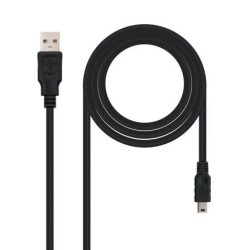 Cable USB 2.0 Nanocable 10.01.0402- USB Macho - MiniUSB Macho- 1.8m- Negro