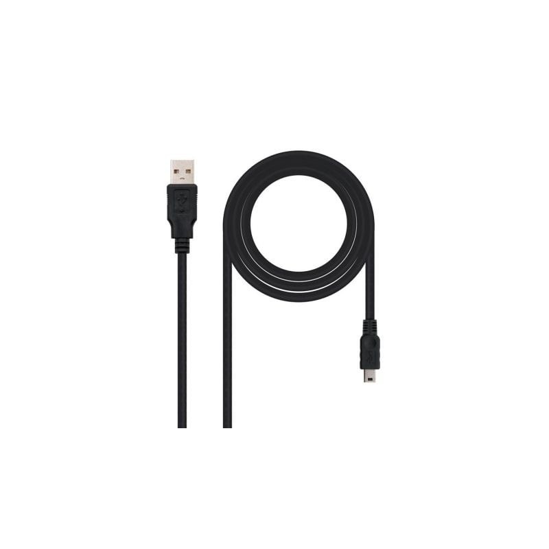 Cable USB 2.0 Nanocable 10.01.0402- USB Macho - MiniUSB Macho- 1.8m- Negro