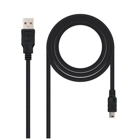 Cable USB 2.0 Nanocable 10.01.0402- USB Macho - MiniUSB Macho- 1.8m- Negro