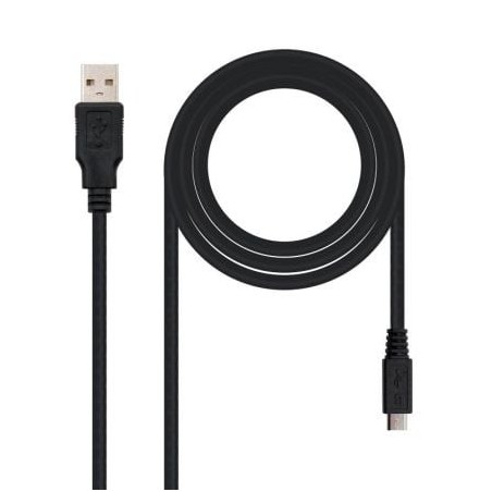 Cable USB 2.0 Nanocable 10.01.0500- USB Macho - MicroUSB Macho- 80cm- Negro