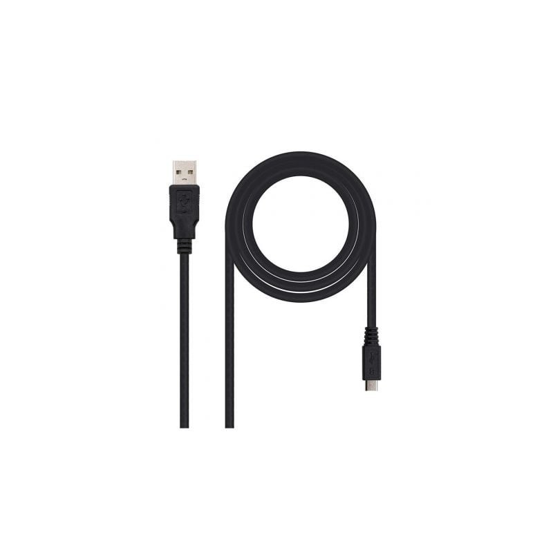 Cable USB 2.0 Nanocable 10.01.0501- USB Macho - MicroUSB Macho- 1.8m- Negro