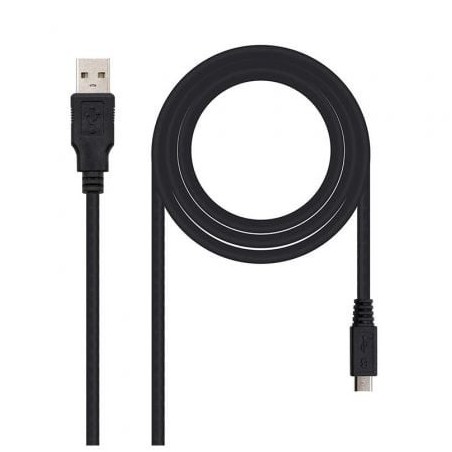 Cable USB 2.0 Nanocable 10.01.0501- USB Macho - MicroUSB Macho- 1.8m- Negro