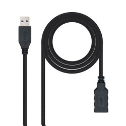 Cable Alargador USB 3.0 Nanocable 10.01.0902-BK- USB Macho - USB Hembra- 2m- Negro