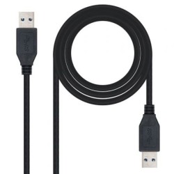 Cable USB 3.0 Nanocable 10.01.1001-BK- USB Macho - USB Macho- 1m- Negro