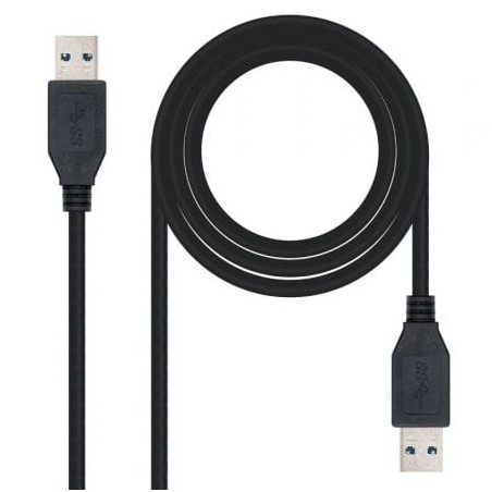 Cable USB 3.0 Nanocable 10.01.1001-BK- USB Macho - USB Macho- 1m- Negro