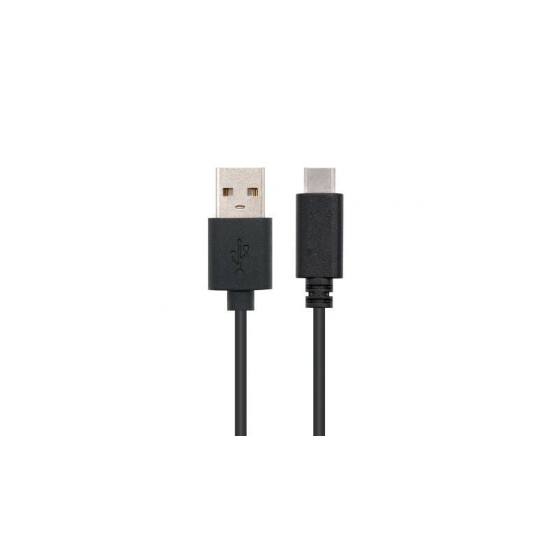 Cable USB 2.0 Tipo-C Nanocable 10.01.2100- USB Tipo-C Macho - USB Macho- 50cm- Negro