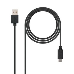Cable USB 2.0 Nanocable 10.01.2101- USB Tipo-C Macho - USB Macho- 1m- Negro