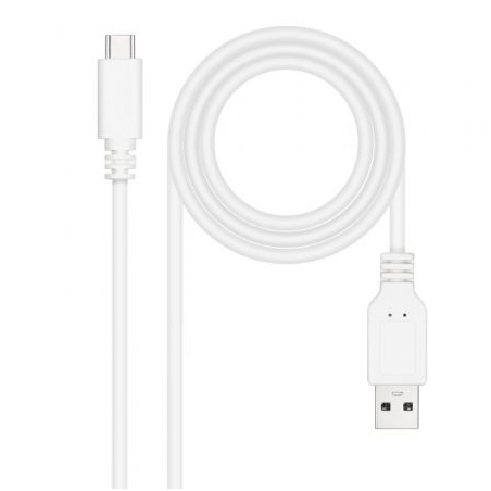Cable USB 2.0 Nanocable 10.01.2101-W- USB Tipo-C Macho - USB Macho- 1m- Blanco