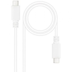 Cable USB 2.0 Tipo-C Nanocable 10.01.2301-W- USB Tipo-C Macho - USB Tipo-C Macho- 480Mbps- 1m- Blanco