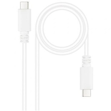 Cable USB 2.0 Tipo-C Nanocable 10.01.2301-W- USB Tipo-C Macho - USB Tipo-C Macho- 480Mbps- 1m- Blanco