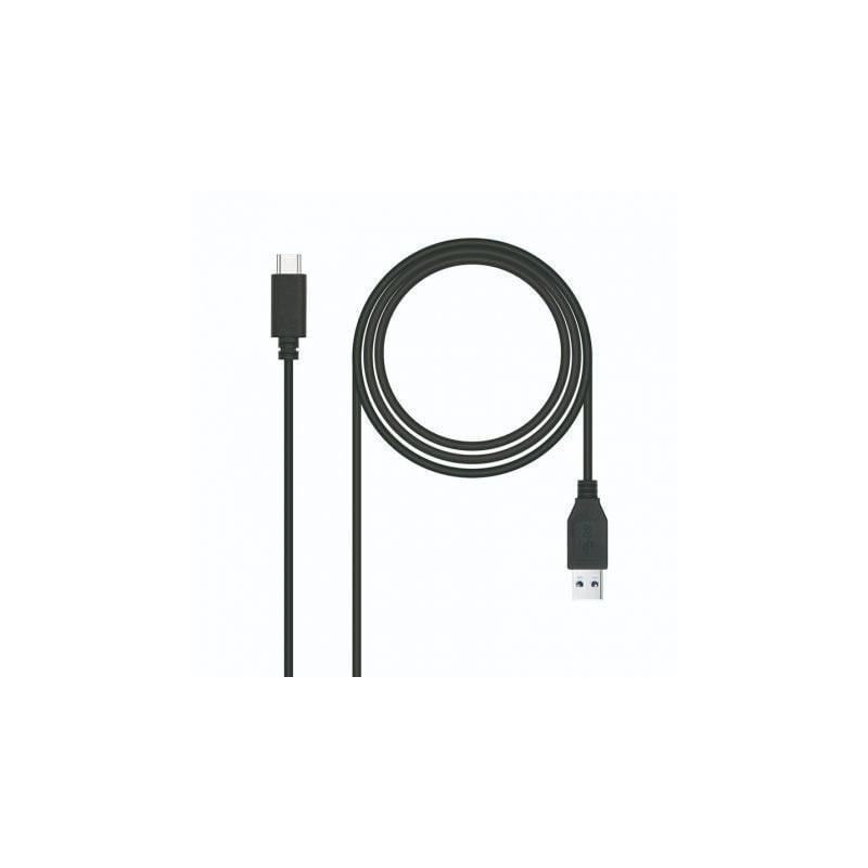 Cable USB 3.1 Tipo-C Nanocable 10.01.4000- USB Tipo-C Macho - USB Macho- 50cm- Negro