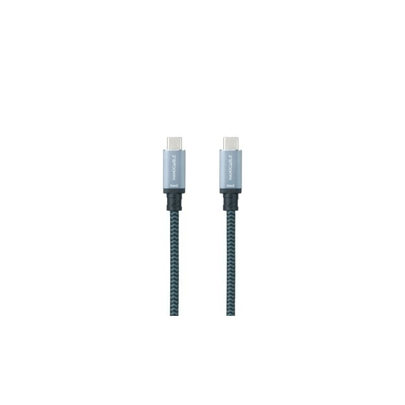 Cable USB 3.1 Tipo-C Nanocable 10.01.4101-L150-COMB- USB Tipo-C Macho - USB Tipo-C Macho- Hasta 100W- 20Gbps- 1.5m- Gris y Ne