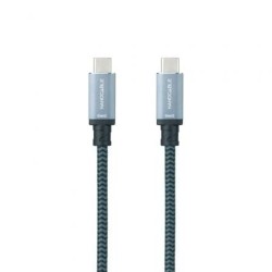 Cable USB 3.1 Tipo-C Nanocable 10.01.4102-COMB- USB Tipo-C Macho - USB Tipo-C Macho- Hasta 100W- 20Gbps- 2m- Gris y Negro