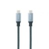 Cable USB 3.1 Tipo-C Nanocable 10.01.4102-COMB- USB Tipo-C Macho - USB Tipo-C Macho- Hasta 100W- 20Gbps- 2m- Gris y Negro