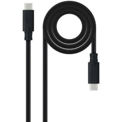 Cable USB 3.2 Tipo-C Nanocable 10.01.4103- USB Tipo-C Macho - USB Tipo-C Macho- Hasta 100W- 20Gbps- 3m- Negro