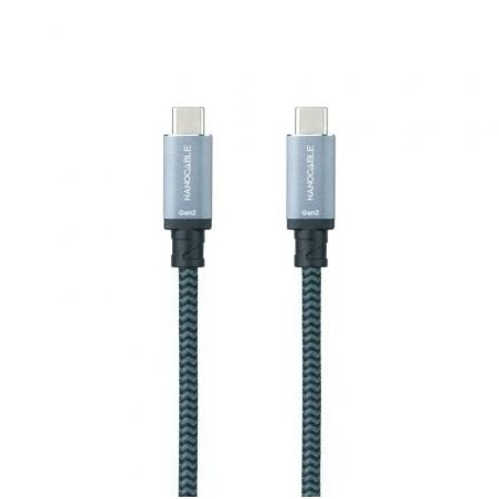 Cable USB 3.2 Tipo-C Nanocable 10.01.4103-COMB- USB Tipo-C Macho - USB Tipo-C Macho- Hasta 100W- 20Gbps- 3m- Gris y Negro