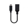Cable USB 3.1 Nanocable 10.01.4201- USB Tipo-C Macho - USB Hembra- 15cm- Negro