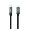 Cable USB 3.2 Tipo-C Nanocable 10.01.4301 5A 100W- USB Tipo-C Macho - USB Tipo-C Macho- 1m- Gris y Negro
