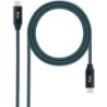 Cable USB 3.2 Tipo-C Nanocable 10.01.4301-L150-COMB- USB Tipo-C Macho - USB Tipo-C Macho- 1.5m- Gris y Negro