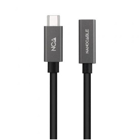 Cable Alargador USB 3.2 Nanocable 10.01.4402- USB Tipo-C Macho - USB Tipo-C Hembra- 2m- Negro