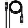 Cable USB 4.0 Nanocable 10.01.5002- USB Tipo-C Macho - USB Tipo-C Macho- Hasta 240W- 40Gbps- 1.8m- Negro