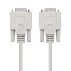 Cable Serie RS232 Nanocable 10.14.0203- DB9 Macho - DB9 Hembra- 3m- Beige