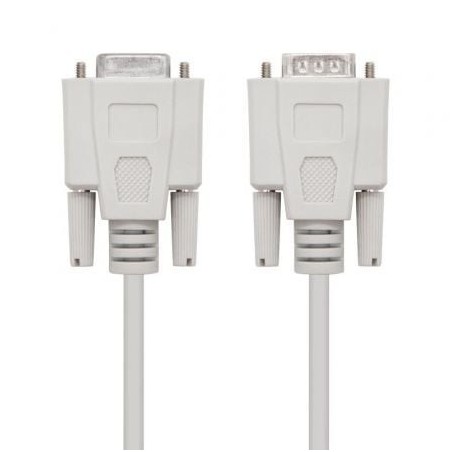 Cable Serie RS232 Nanocable 10.14.0203- DB9 Macho - DB9 Hembra- 3m- Beige