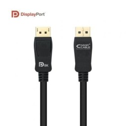 Cable DisplayPort 1.4 8K Nanocable 10.15.2502- DisplayPort Macho - DisplayPort Macho- 2m- Certificado- Negro