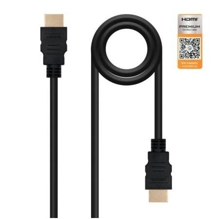 Cable HDMI 2.0 4K Nanocable 10.15.3600- HDMI Macho - HDMI Macho- 50cm- Certificado- Negro