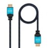 Cable HDMI 2.0 4K Nanocable 10.15.3700- HDMI Macho - HDMI Macho- 0.5m- Negro- Azul