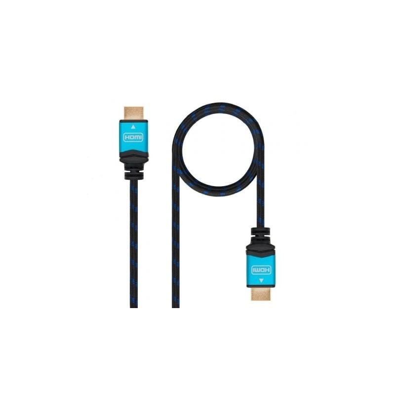 Cable HDMI 2.0 4K Nanocable 10.15.3701- HDMI Macho - HDMI Macho- 1m- Negro- Azul