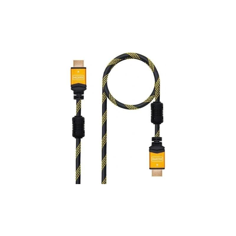 Cable HDMI 2.0 4K Nanocable 10.15.1602- HDMI Macho - HDMI Macho- 1.5m- Negro- Naranja