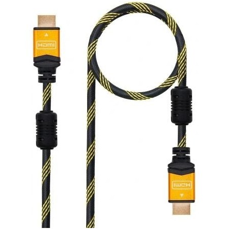 Cable HDMI 2.0 4K Nanocable 10.15.1602- HDMI Macho - HDMI Macho- 1.5m- Negro- Naranja