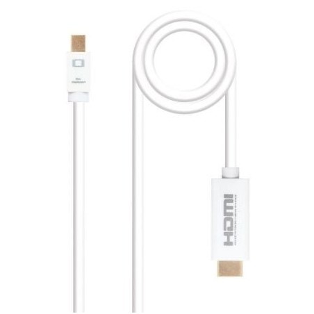 Cable Mini DisplayPort Nanocable 10.15.4002- Mini DisplayPort Macho - HDMI Macho- 2m- Blanco