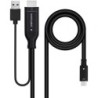 Cable HDMI Nanocable 10.15.4354- HDMI Macho - USB Macho- USB Tipo-C Macho- 1.8m- Negro