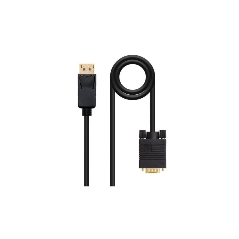 Cable Conversor Nanocable 10.15.4402- DisplayPort Macho - VGA Macho- 2m- Negro