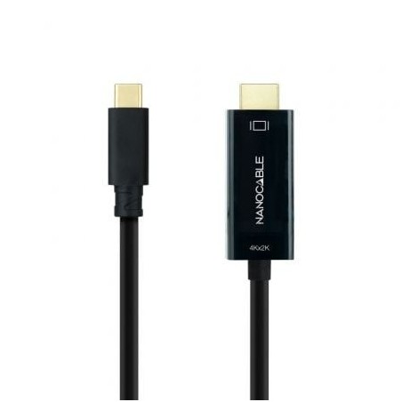 Cable Conversor Nanocable 10.15.5132- USB Tipo-C Macho - HDMI Macho- 1.8m- Negro