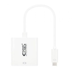 Conversor Nanocable 10.16.4103- USB Tipo-C Macho - DVI-D (24+1) Hembra- 15cm- Blanco
